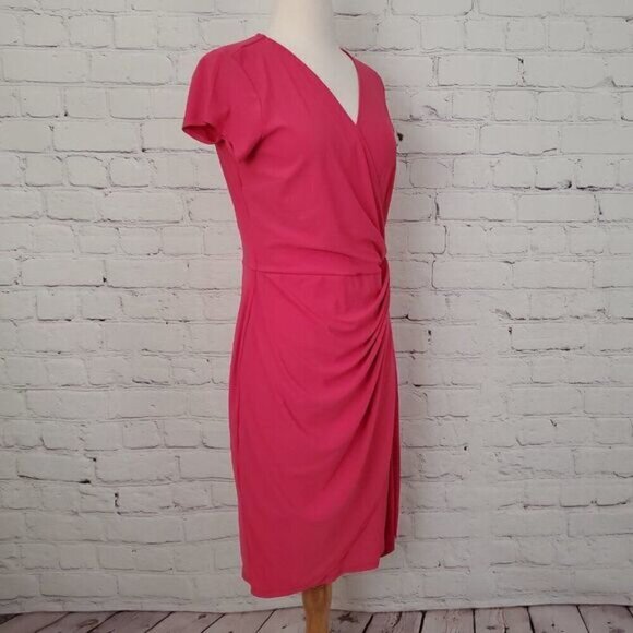 𝅺INC International Concepts PINK PEACOCK Wrap Dress sz S NWT - Picture 3 of 6